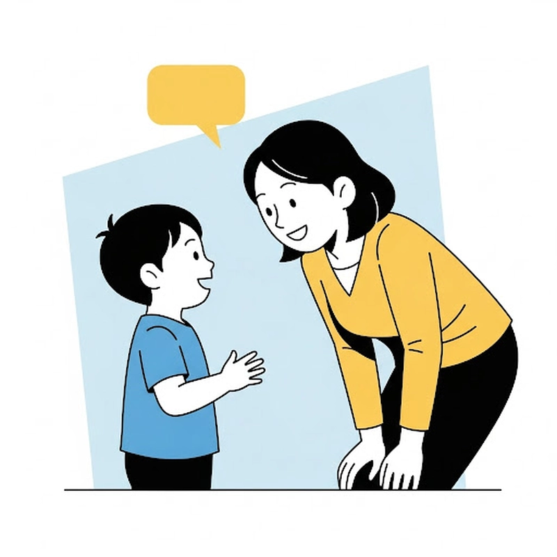 کودک در حال گوش دادن به مادر