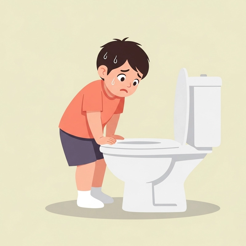 کودکی مضطرب و نگران که به دستشویی نمی‌رود