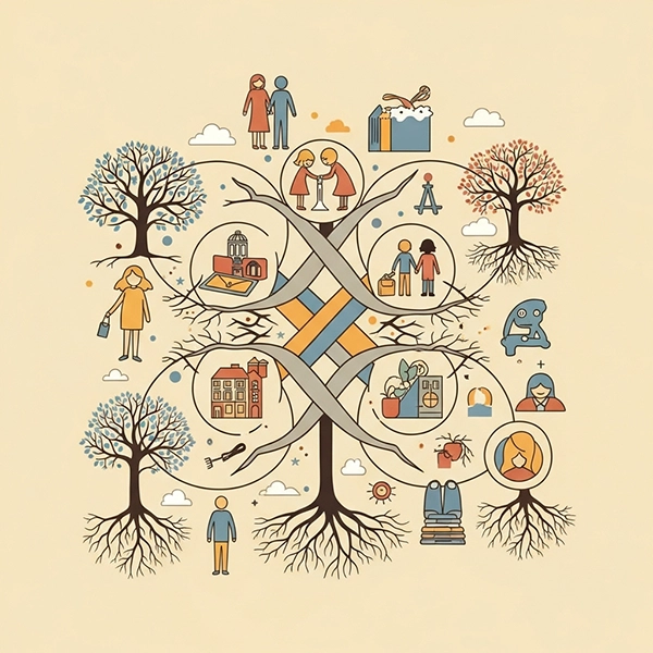 کودک گریان در آغوش والدین با حالت نگرانی والدین