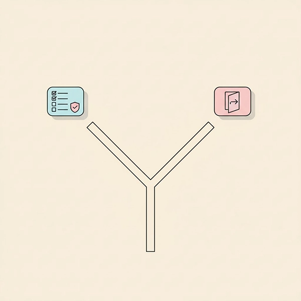 تصویر استعاری دو مسیر: ادامه با برنامه و مرز، یا جدایی محترمانه و کم‌آسیب