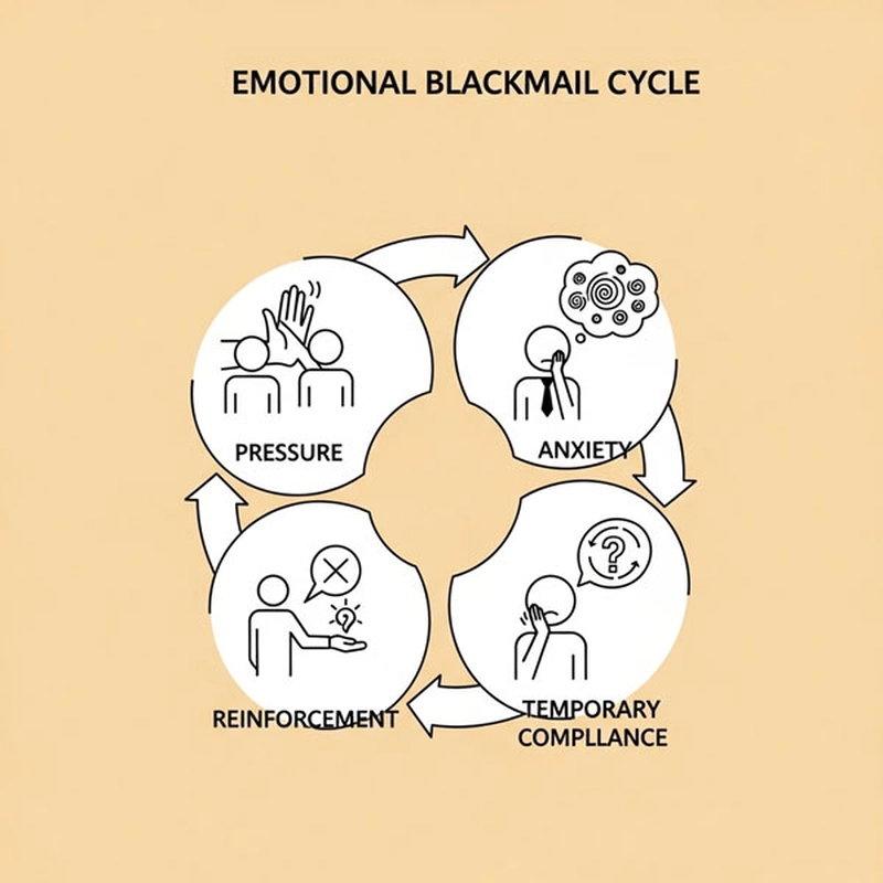 چرخهٔ باج‌گیری عاطفی: فشار، اضطراب، تسلیم موقتی و تقویت الگو