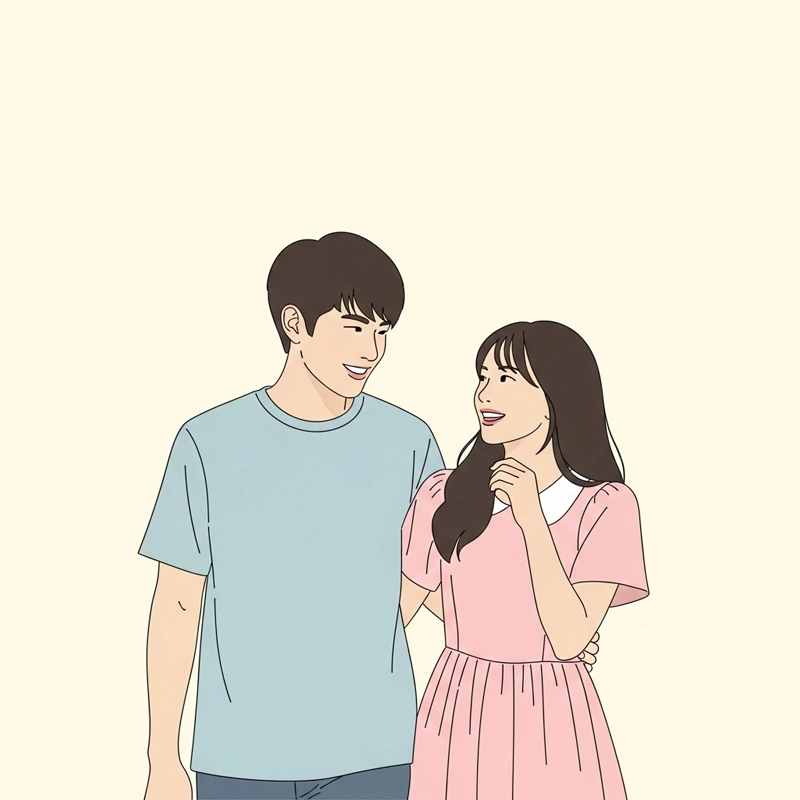 زوجی شاد و خوشبخت در حال تعامل مثبت