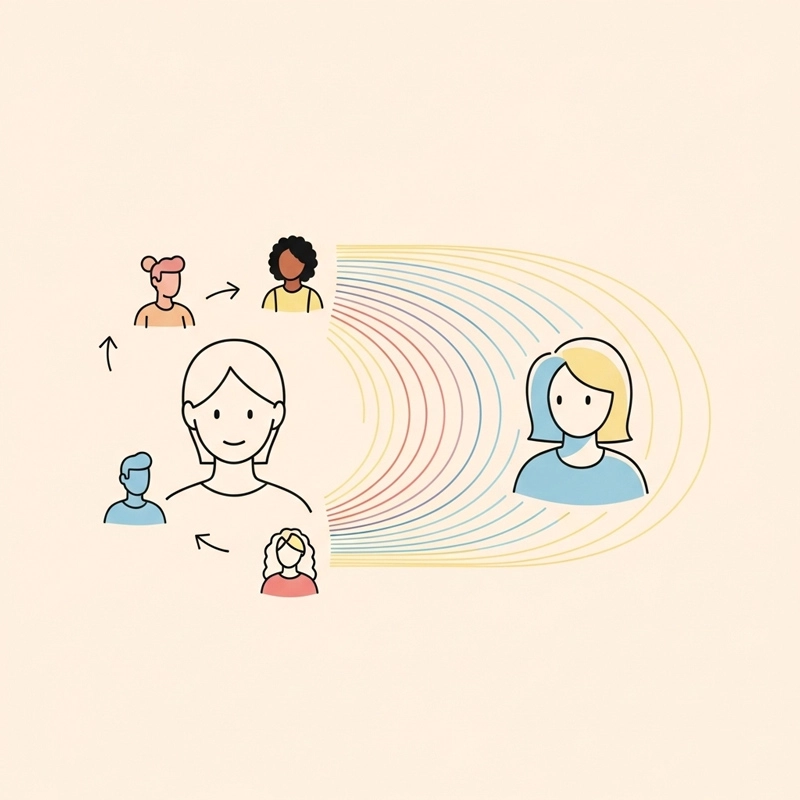 فردی که در حال یادگیری رعایت مرزهای عاطفی در روابط است