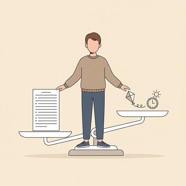 والدی که میان فهرست بلند کلاس‌ها و بادبادکِ بازی و فراغت، گزینهٔ متعادل را انتخاب می‌کند