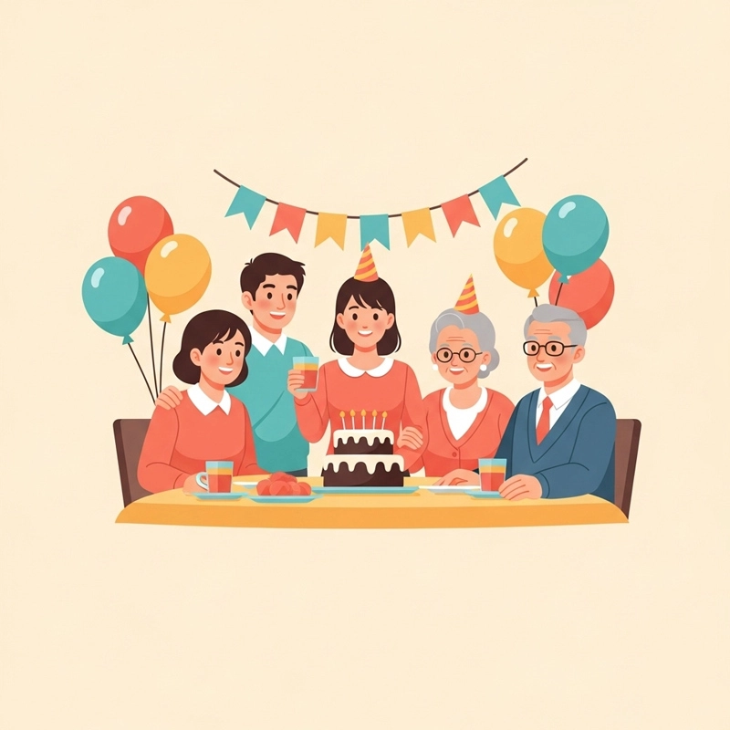 جشن کوچکی با حضور خانواده برای نوجوان تازه بالغ شده