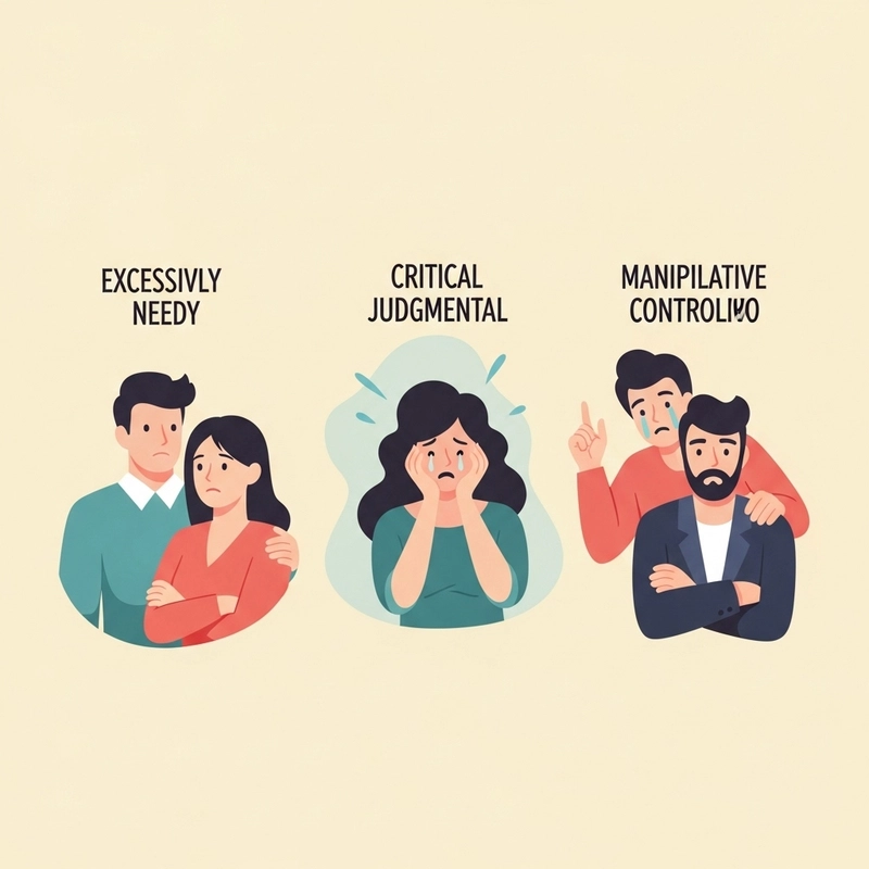 نمای تصویری از سه شخصیت متفاوت با ویژگیهای ناسالم در روابط